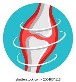 Healthy Joints - Anti Rheumatoid Arthritis Therapy And Medication. Flat Vector Colorful Icon