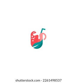 Healthy Juice Drink logo design, great for Juice Bar logo and Sticker design