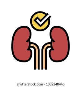 vector de icono del color de los riñones sanos. signo de riñones sanos. ilustración de símbolo aislado