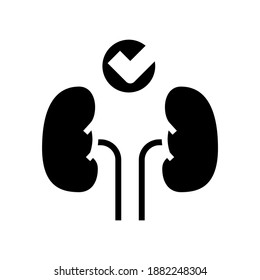 healthy kidneys glyph icon vector. healthy kidneys sign. isolated contour symbol black illustration