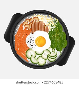 Gesundes koreanisches Gericht Bibimbap aus Gemüse