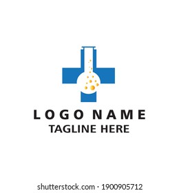 Ilustración de icono del logotipo de laboratorio saludable