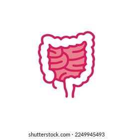 healthy large intestine icon vector isolated on background