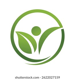 Healthy leaf body logo, abstract success fit icon Vector