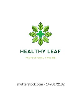 Healthy Leaf Logo Vector Icon Template Illustration