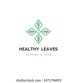 Healthy Leaves Logo Vector Icon Template