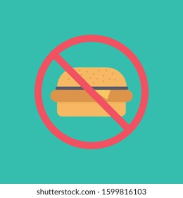 Healthy life Flat icons for not allowd  & fast food