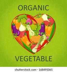 Healthy life - heart shape with vegetables.