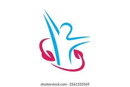 Healthy Life human leaf  Logo Healthy life woman logo template vector