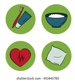 healthy life icons set.