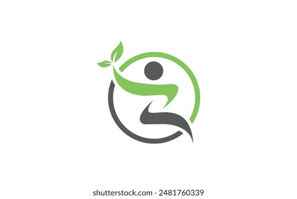 Healthy Life Logo Human character logo sign Pro Vector