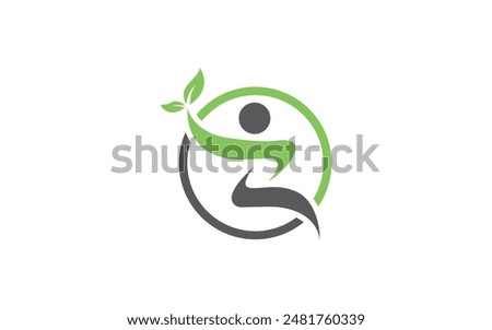 Healthy Life Logo Human character logo sign Pro Vector