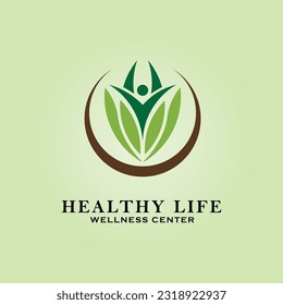 healthy life logo line art design