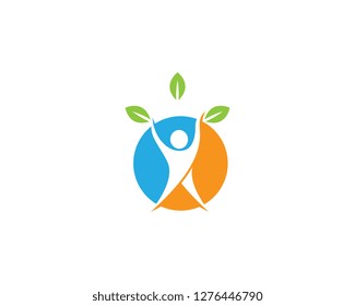 Healthy life logo template vector icon illustration
