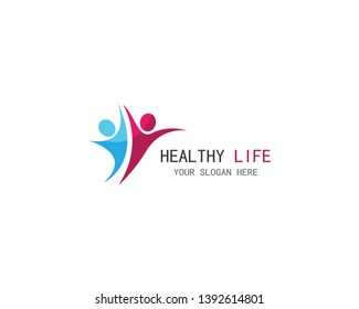 Healthy life logo template vector icon illustration