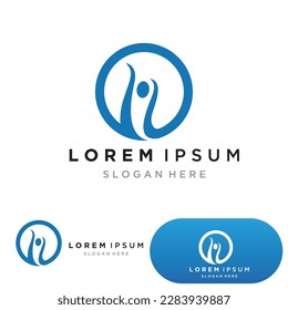 Vorlage für das Logo "Gesundes Leben", Vektorsymbol
