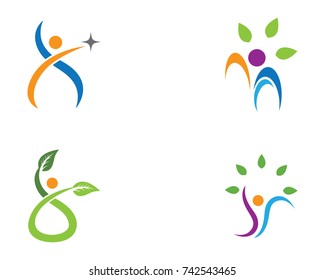 Diseño de ilustraciones vectoriales de la plantilla de logotipo Healthy Life