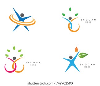 Healthy Life Logo template vector icon illustration design