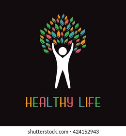Healthy life logo. Vector graphic design