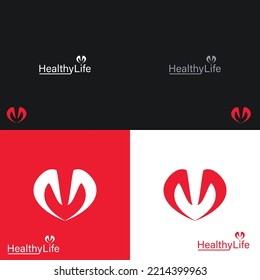 Ilustración del icono del vector del logotipo de vida saludable