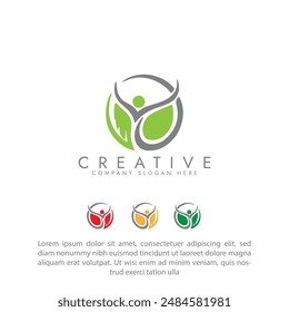 Healthy Life, Nature logo element Tree leaf ecology vector illustration design template