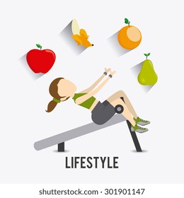 healthy life over white background, vector illustration
