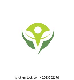 Healthy Life people leaf   vector icon concept design