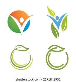 Diseño vectorial de la plantilla del logotipo de la gente de Healthy Life