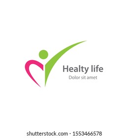 Healthy Life person Logo template vector icon