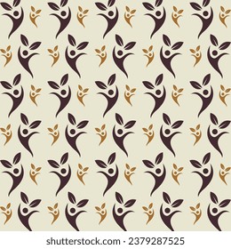 Healthy Life seamless pattern repeating colorful elements trendy vector illustration background