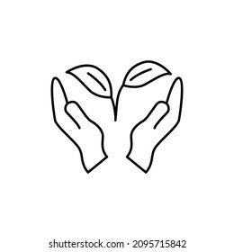 Healthy life solution Icon in flat black line style, isolated on white background