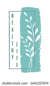 Healthy Life sticker, vector illustration for graphic and design
