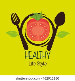 healthy life style food vector illustration graphic