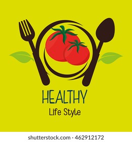 healthy life style food vector illustration graphic