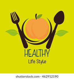 healthy life style food vector illustration graphic