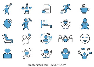 Healthy life style icon illustration. People with leaf. icon related to lifestyle. Flat line icon style. Simple vector design editable