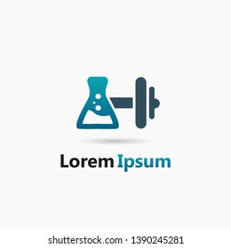 Healthy Life Style Logotype. Vector isolated Graphic Design Element. Fitness, training, gym, physiotherapy, brand identity emblem, logo, symbol. Power, strong, scientific concept. Modern, flat, simple