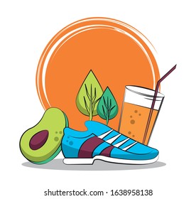 healthy life style set icons vector illustration design