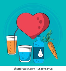 healthy life style set icons vector illustration design