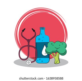 healthy life style set icons vector illustration design