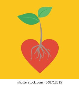 Healthy life style. Vector concept. A healthy heart.