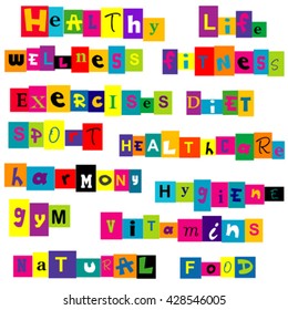 Healthy life terms background 