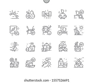 Healthy Life Well-crafted Pixel Perfect Vector Thin Line Icons 30 2x Grid for Web Graphics and Apps. Simple Minimal Pictogram