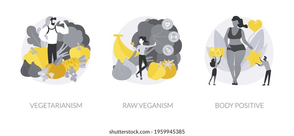 Ilustraciones vectoriales abstractas de estilos de vida saludables.