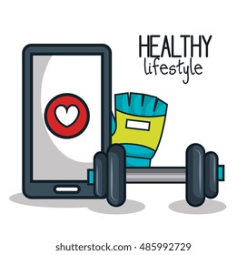 healthy lifestyle app glove barbell design