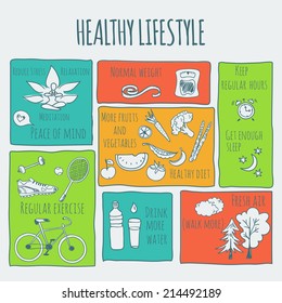 Healthy Lifestyle Background Stock Vector (Royalty Free) 215684143