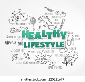 Healthy lifestyle background 