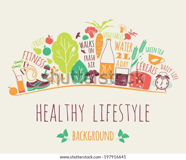 healthy lifestyle background. Healthcare wall chart. 