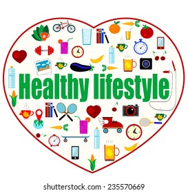 Healthy lifestyle background. Vector eps 10