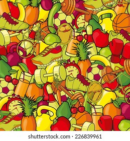 Healthy Lifestyle Background. Vector illustration